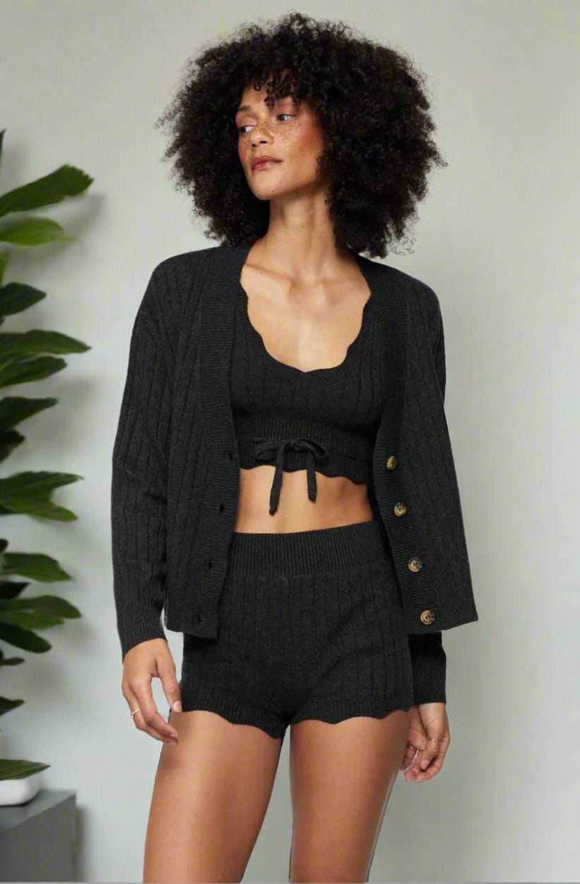 Shop Spiritual Gangster Spiritual Gangster Hudson Pointelle Cardigan Cardigan for women – premium loungewear and festival fashion at Spoiled Brat