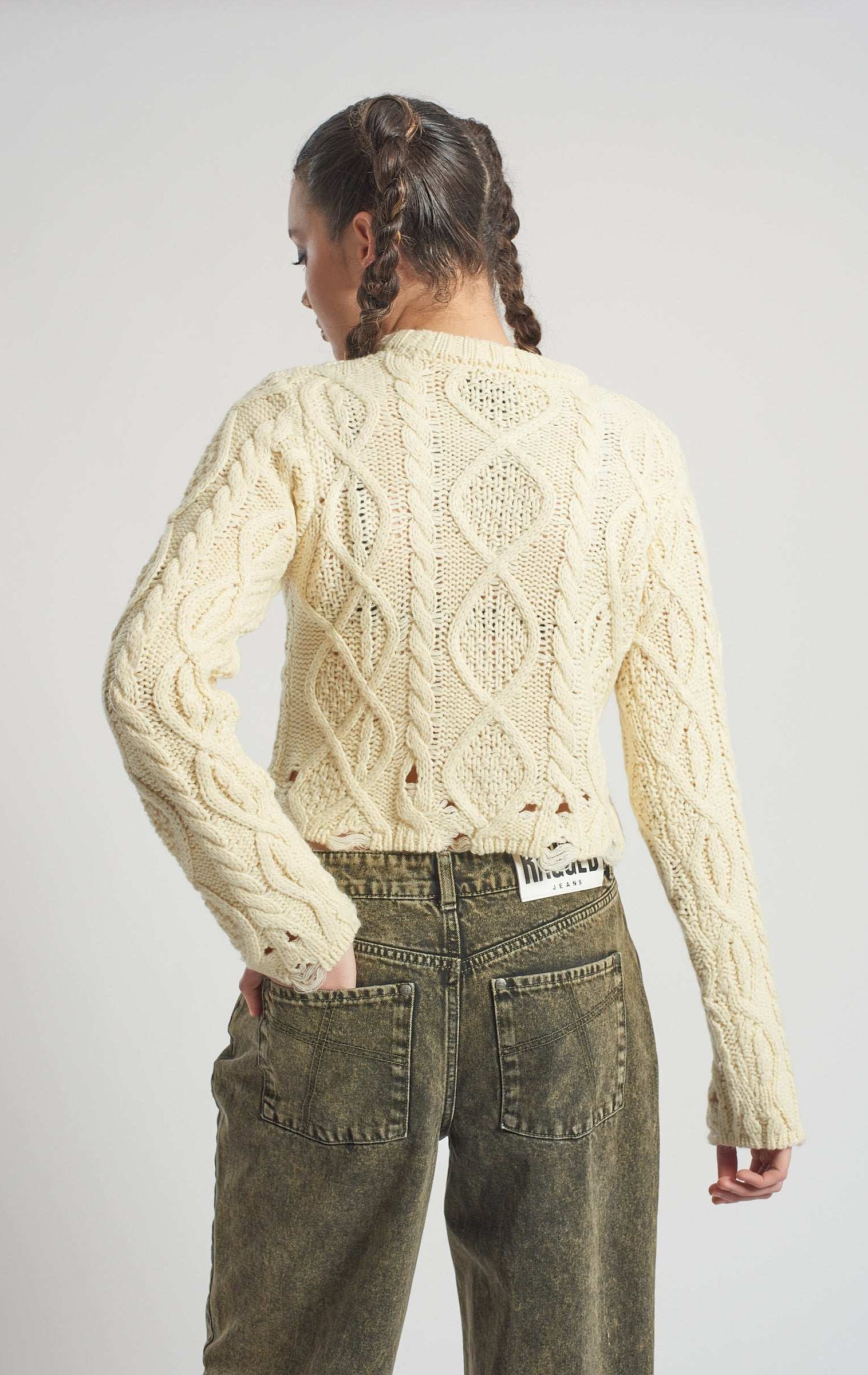 The Ragged Priest Saint Zip Cable Knit Jumper Knit Jumper by The Ragged Priest as seen on celebrities