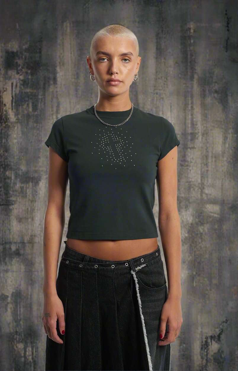 The Ragged Priest Cross My Heart Baby Tee Top by The Ragged Priest as seen on celebrities