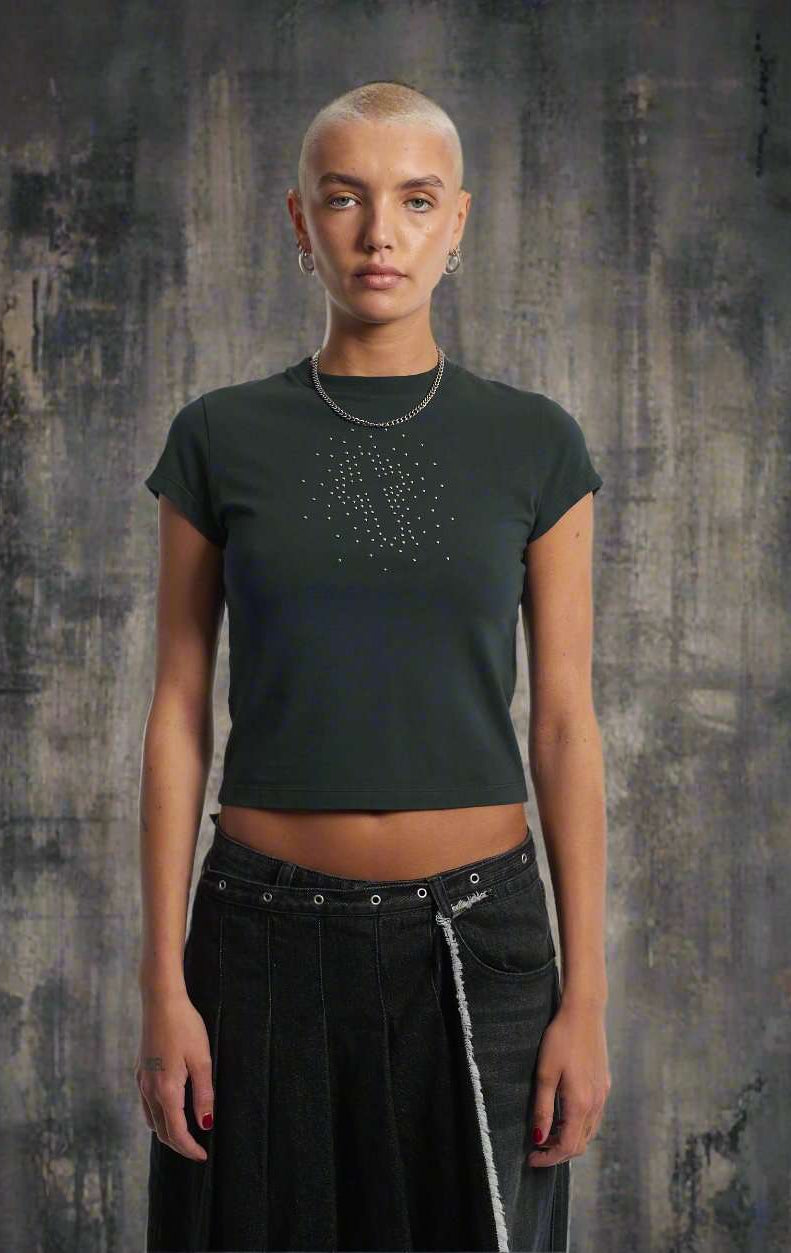 The Ragged Priest Cross My Heart Baby Tee Top by The Ragged Priest as seen on celebrities