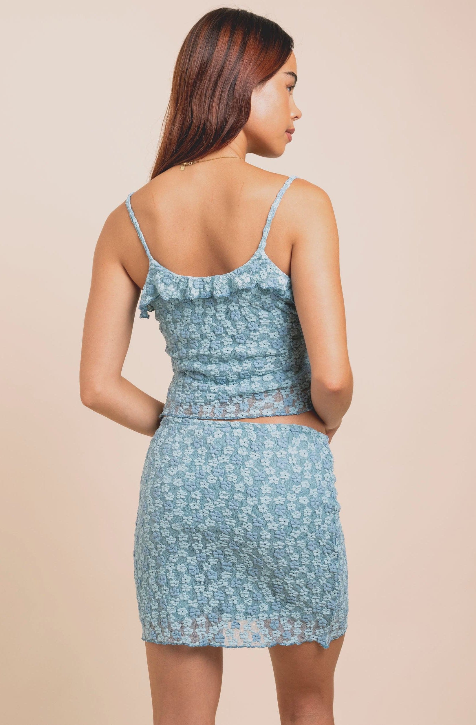 Daisy Street Ruffle Detail Bubble Lace Cami Top Cami Top by Daisy Street as seen on celebrities