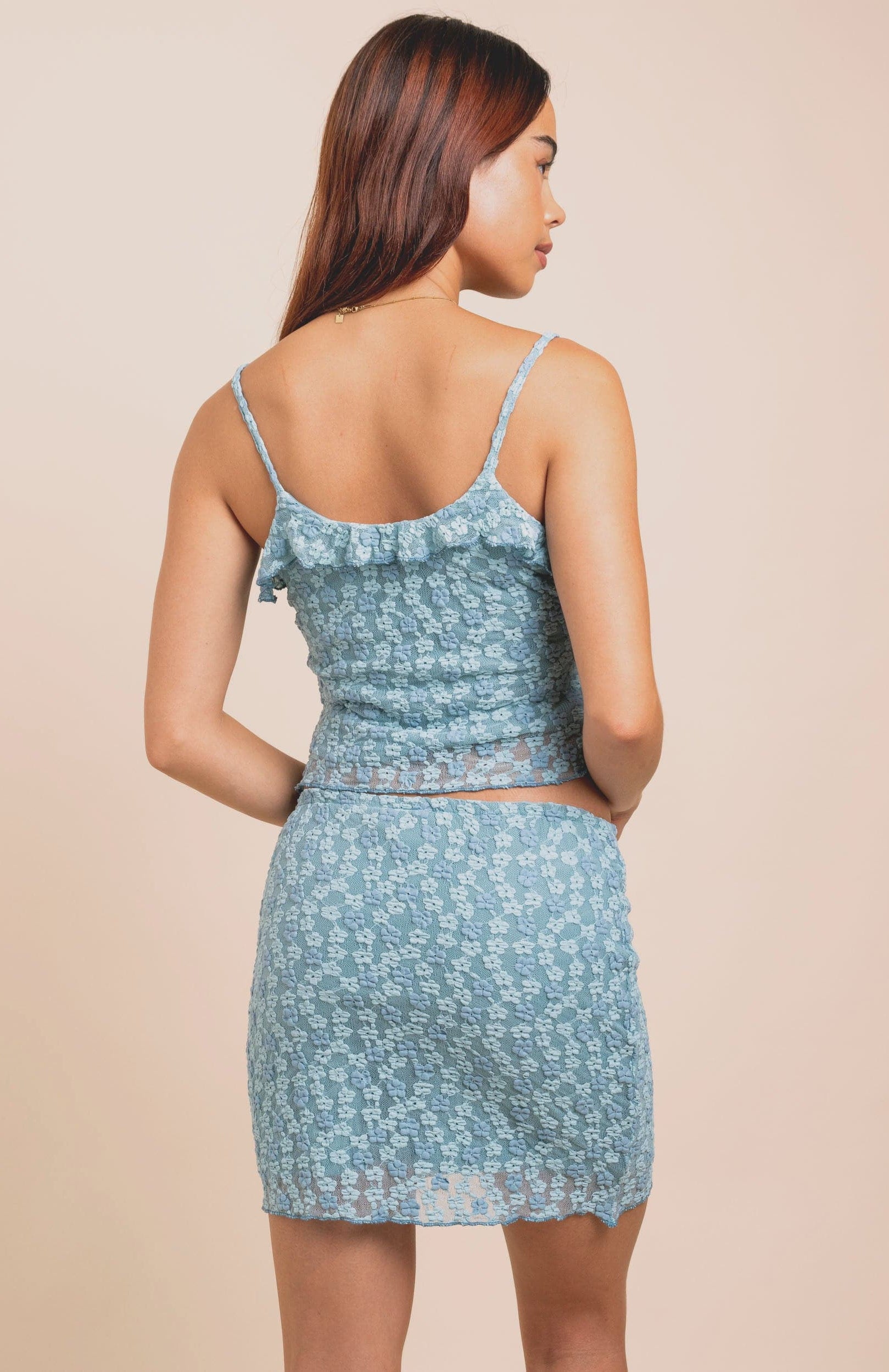 Daisy Street Bubble Floral Lace Mini Skirt Mini Skirt by Daisy Street as seen on celebrities