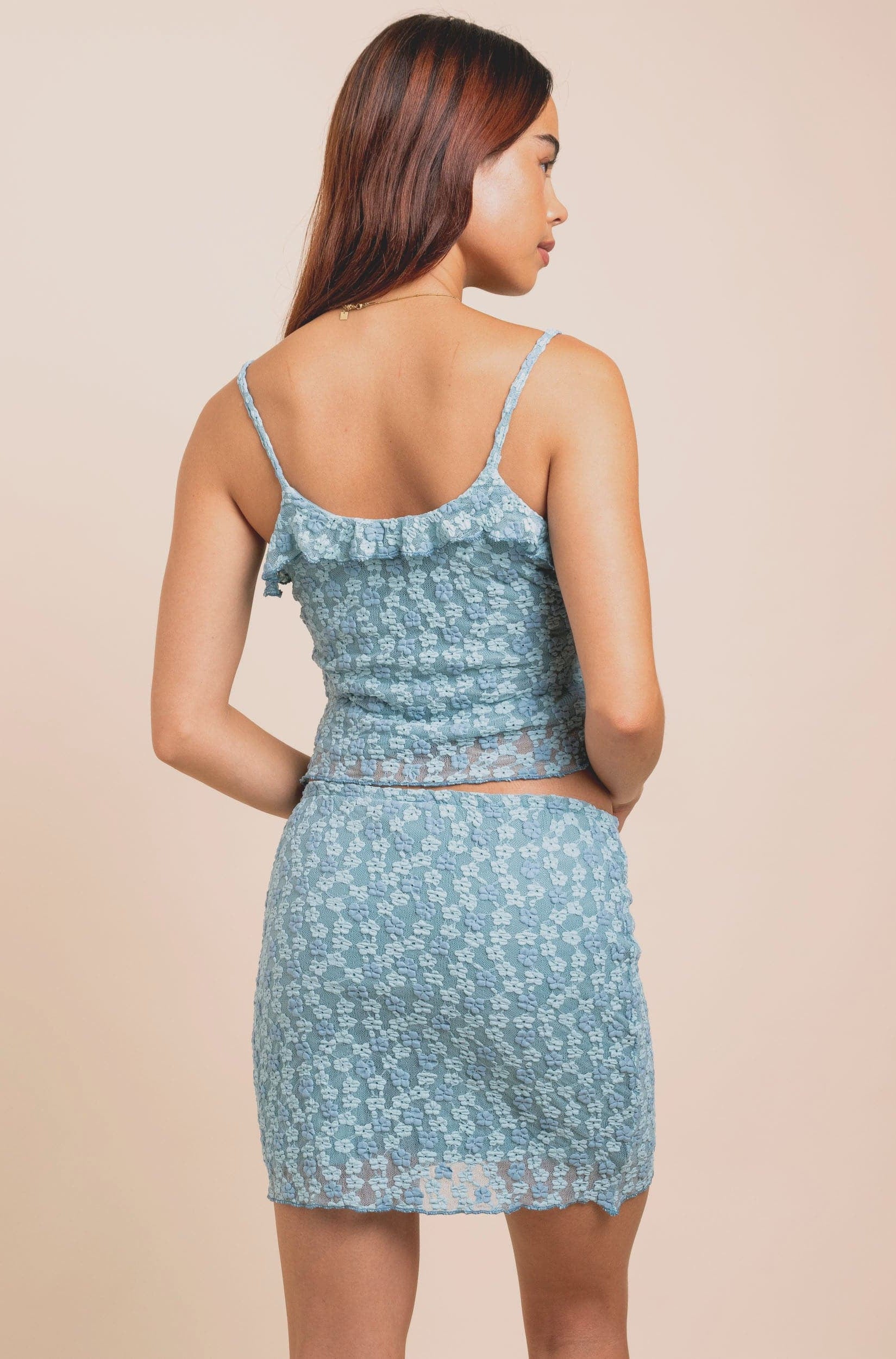 Daisy Street Bubble Floral Lace Mini Skirt Mini Skirt by Daisy Street as seen on celebrities