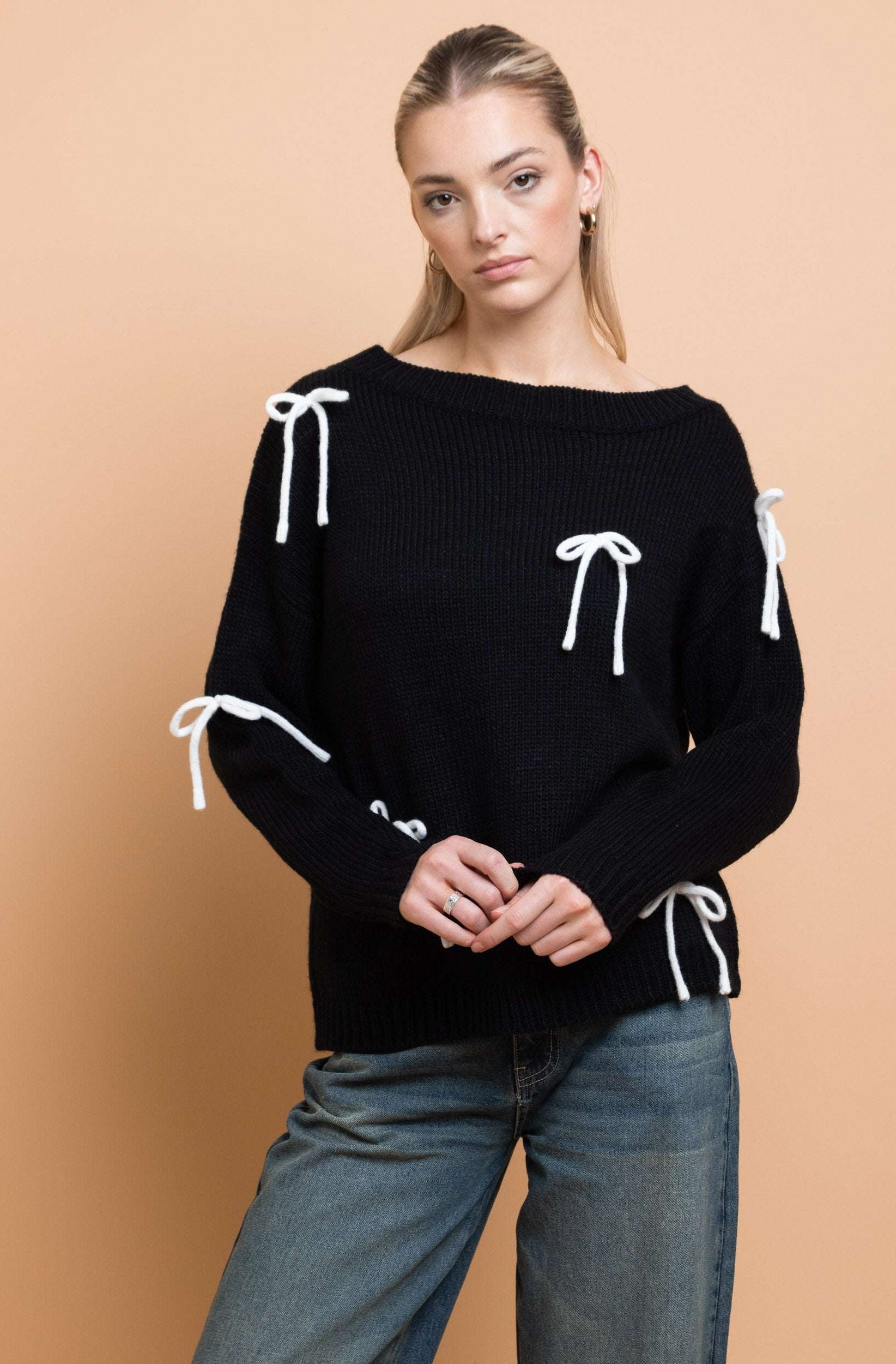 Daisy Street Bow Detail Jumper Jumper by Daisy Street as seen on celebrities