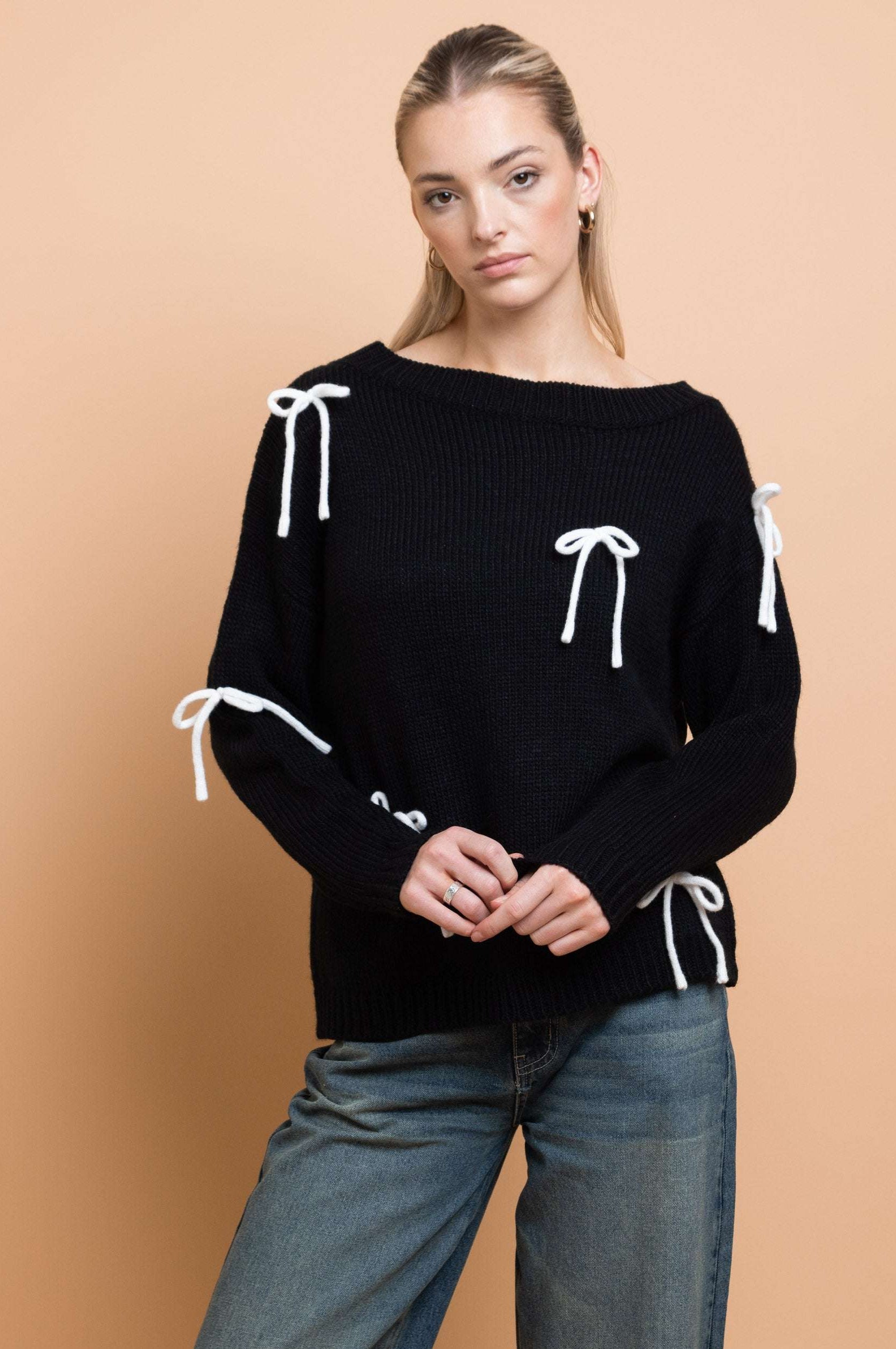 Daisy Street Bow Detail Jumper Jumper by Daisy Street as seen on celebrities