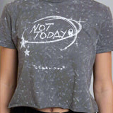 Daisy Street Not Today Snow Washed Baby Tee T-Shirts by Daisy Street as seen on celebrities