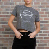 Daisy Street Not Today Snow Washed Baby Tee T-Shirts by Daisy Street as seen on celebrities