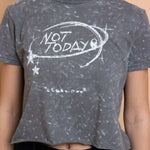 Daisy Street Not Today Snow Washed Baby Tee T-Shirts by Daisy Street as seen on celebrities