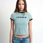 The Ragged Priest Blur Baby Tee Top by The Ragged Priest as seen on celebrities