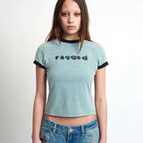 The Ragged Priest Blur Baby Tee Top by The Ragged Priest as seen on celebrities