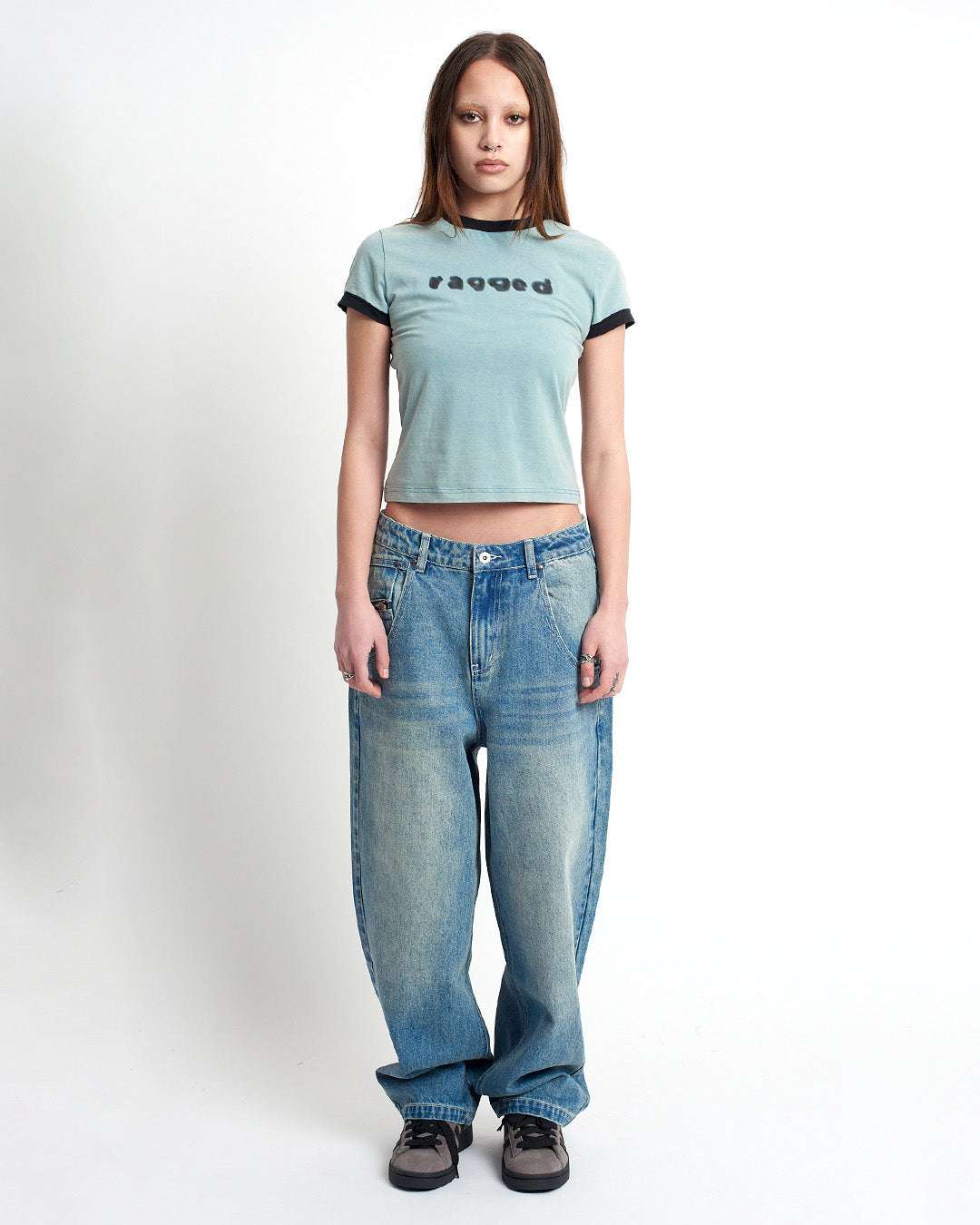 The Ragged Priest Blur Baby Tee Top by The Ragged Priest as seen on celebrities