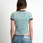 The Ragged Priest Blur Baby Tee Top by The Ragged Priest as seen on celebrities