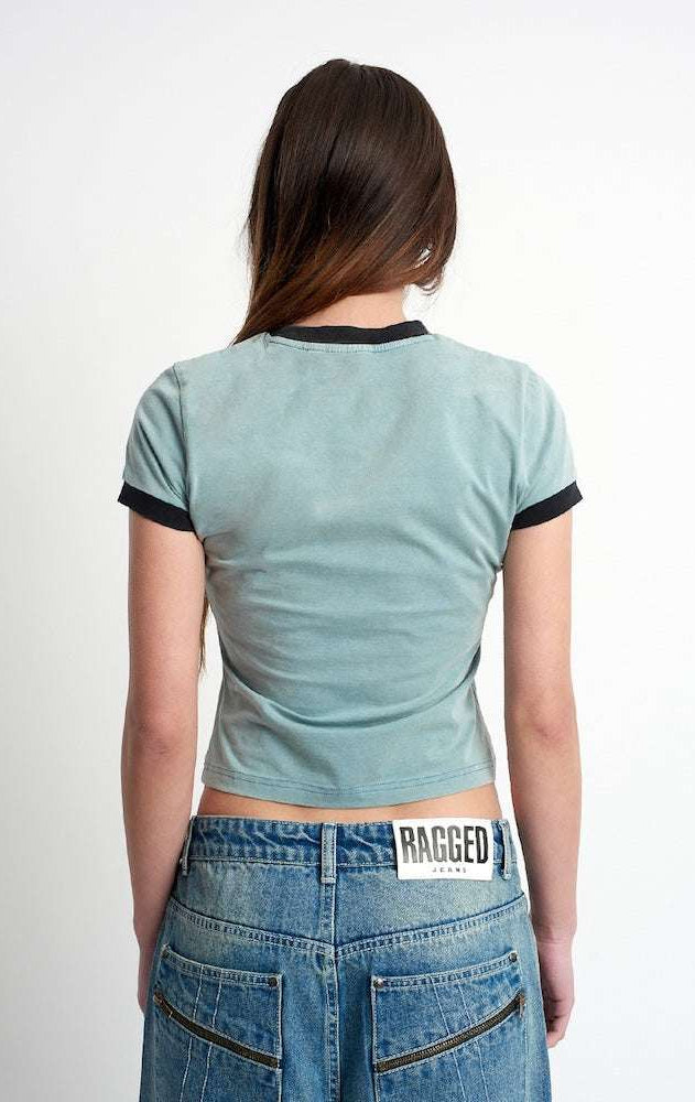 The Ragged Priest Blur Baby Tee Top by The Ragged Priest as seen on celebrities