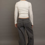 Daisy Street Double Layered Top with Embroidery Long Sleeved Top by Daisy Street as seen on celebrities