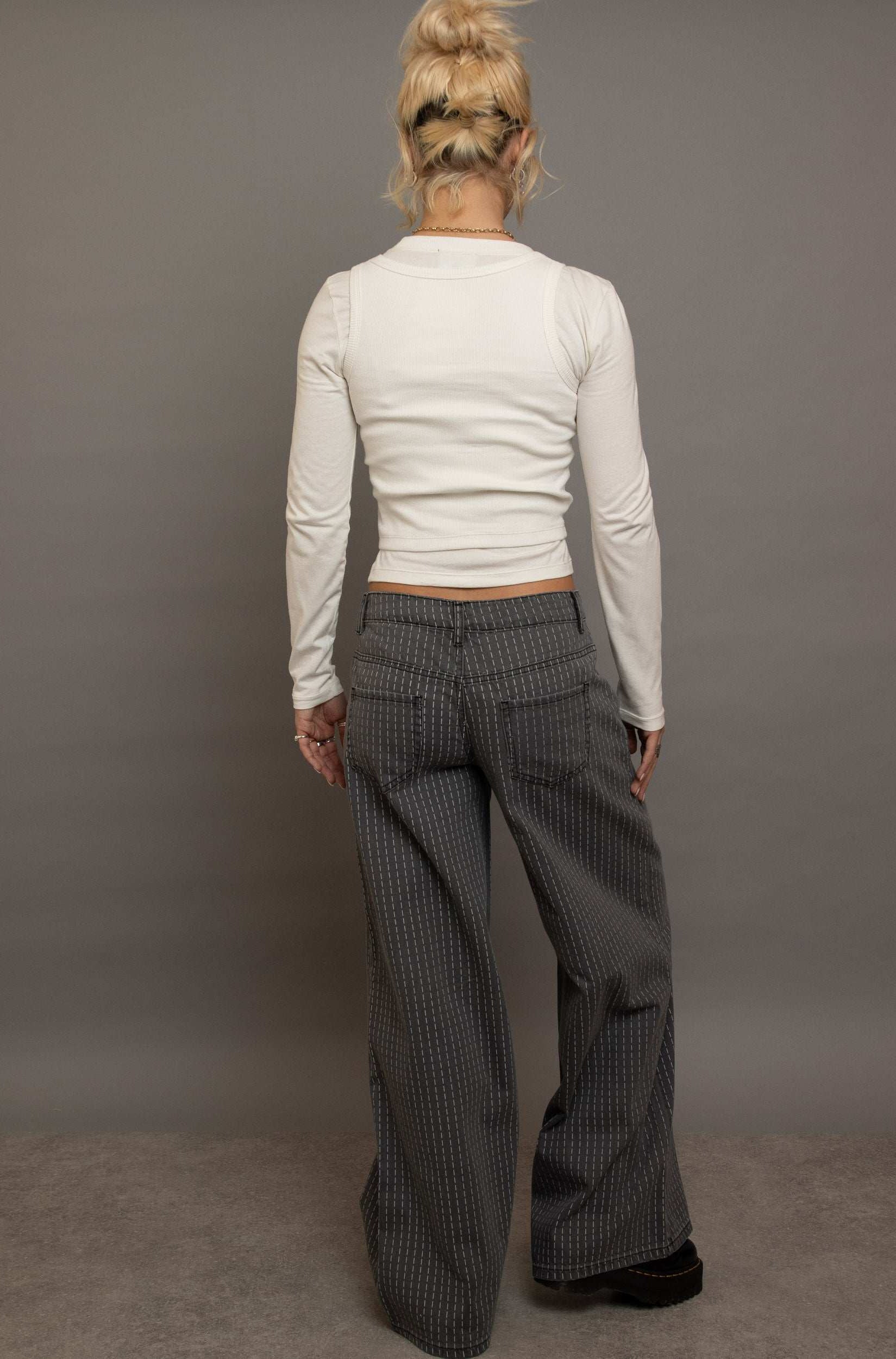 Daisy Street Double Layered Top with Embroidery Long Sleeved Top by Daisy Street as seen on celebrities