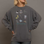 Daisy Street Playing Out Oversized Sweatshirt Sweater by Daisy Street as seen on celebrities