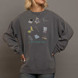 Daisy Street Playing Out Oversized Sweatshirt Sweater by Daisy Street as seen on celebrities