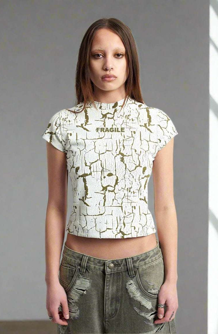 The Ragged Priest Rift Baby Tee Top by The Ragged Priest as seen on celebrities