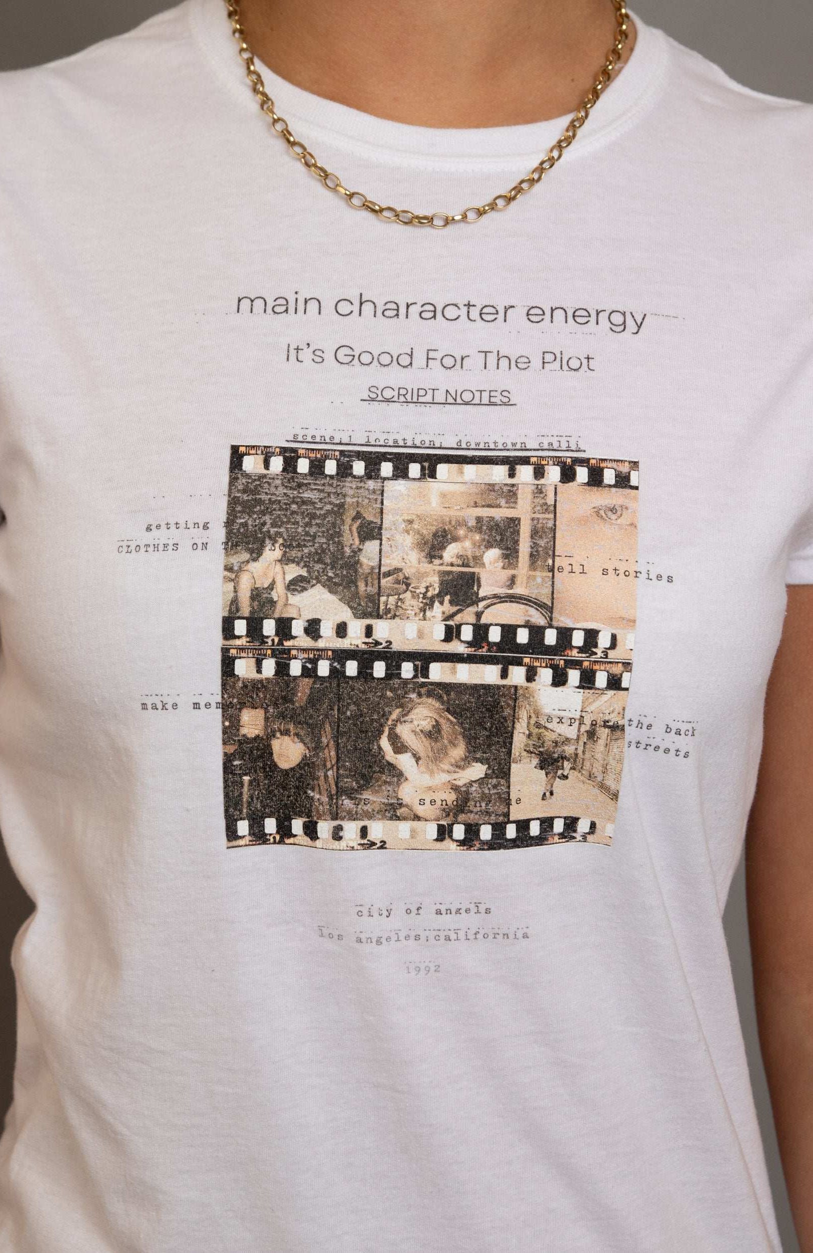 Daisy Street Main Character Energy Photo Negative Tee T-Shirts by Daisy Street as seen on celebrities