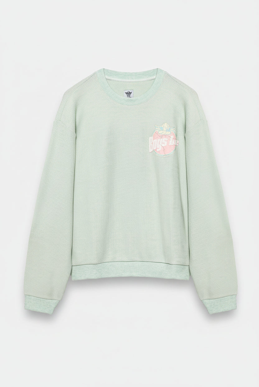Shop Boys Lie Breakfast Beers Pastel Kara Crewneck Sweater Online