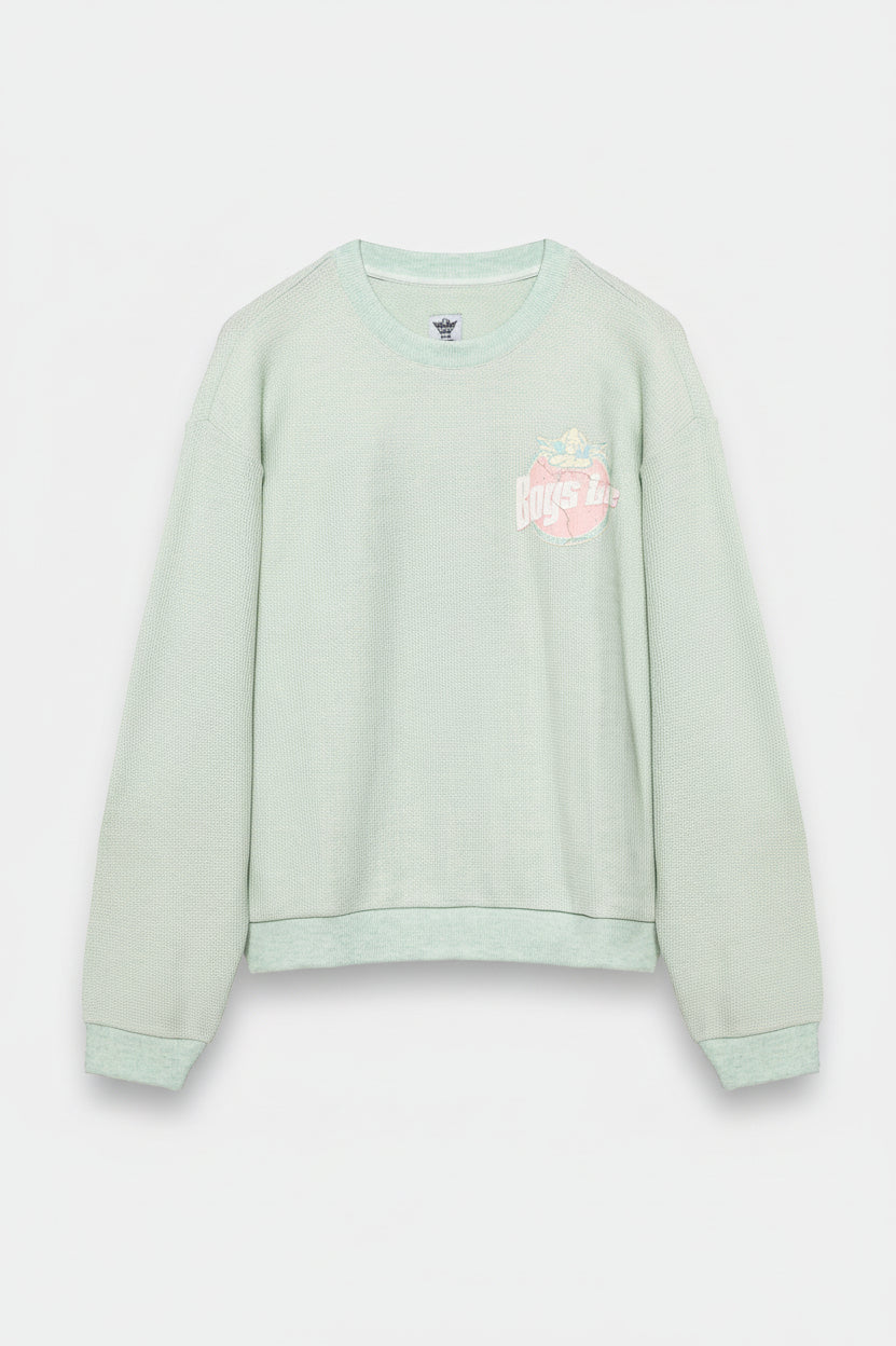 Shop Boys Lie Breakfast Beers Pastel Kara Crewneck Sweater Online