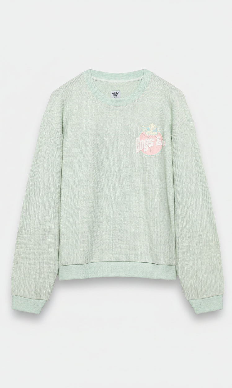 Shop Boys Lie Breakfast Beers Pastel Kara Crewneck Sweater Online