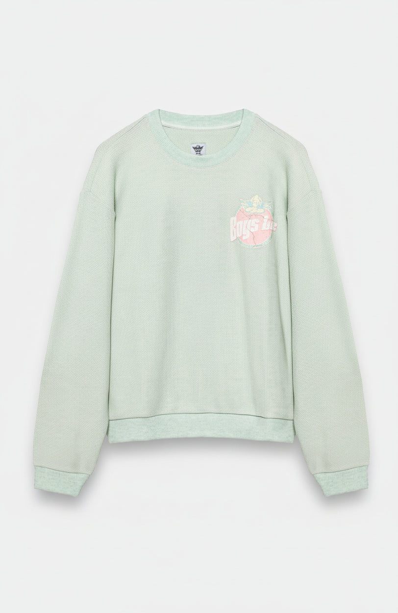 Shop Boys Lie Breakfast Beers Pastel Kara Crewneck Sweater Online