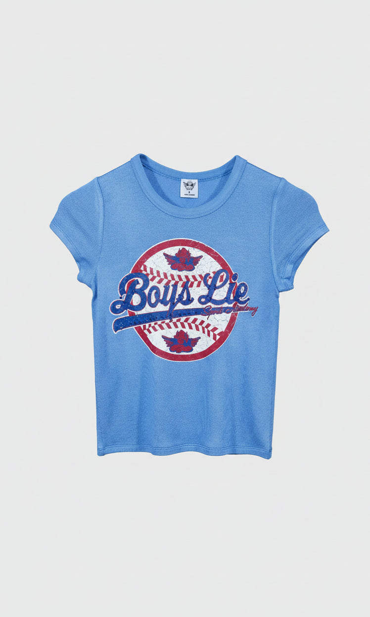 Boys Lie Sporting Blues Baby Tee