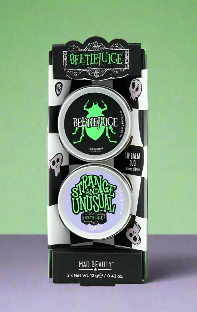 Warner Brothers Beetlejuice Lip Balm Duo Lip Balm by Mad Beauty as seen on celebrities