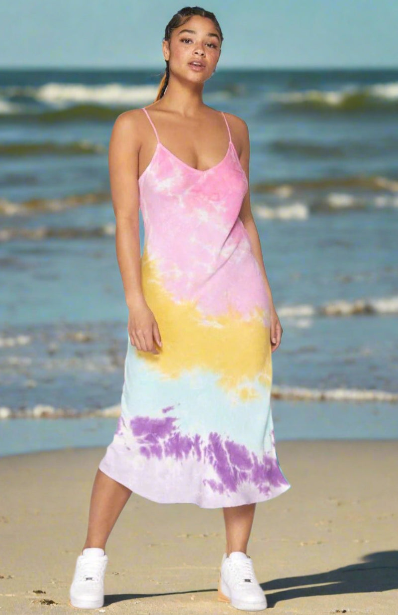 Spiritual Gangster Tie Dye Slip Maxi Dress Maxi Dress by Spiritual Gangster as seen on celebrities
