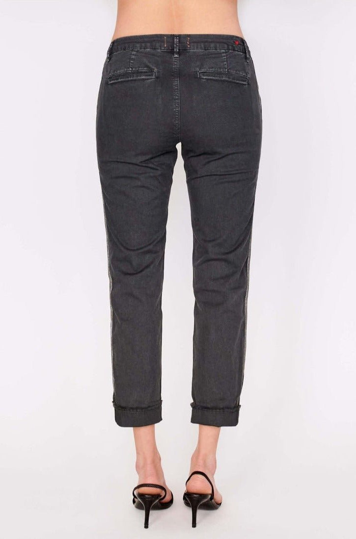 Sundry Star Glitter Stripe Roll Up Chino Trousers Trousers by Sundry as seen on celebrities