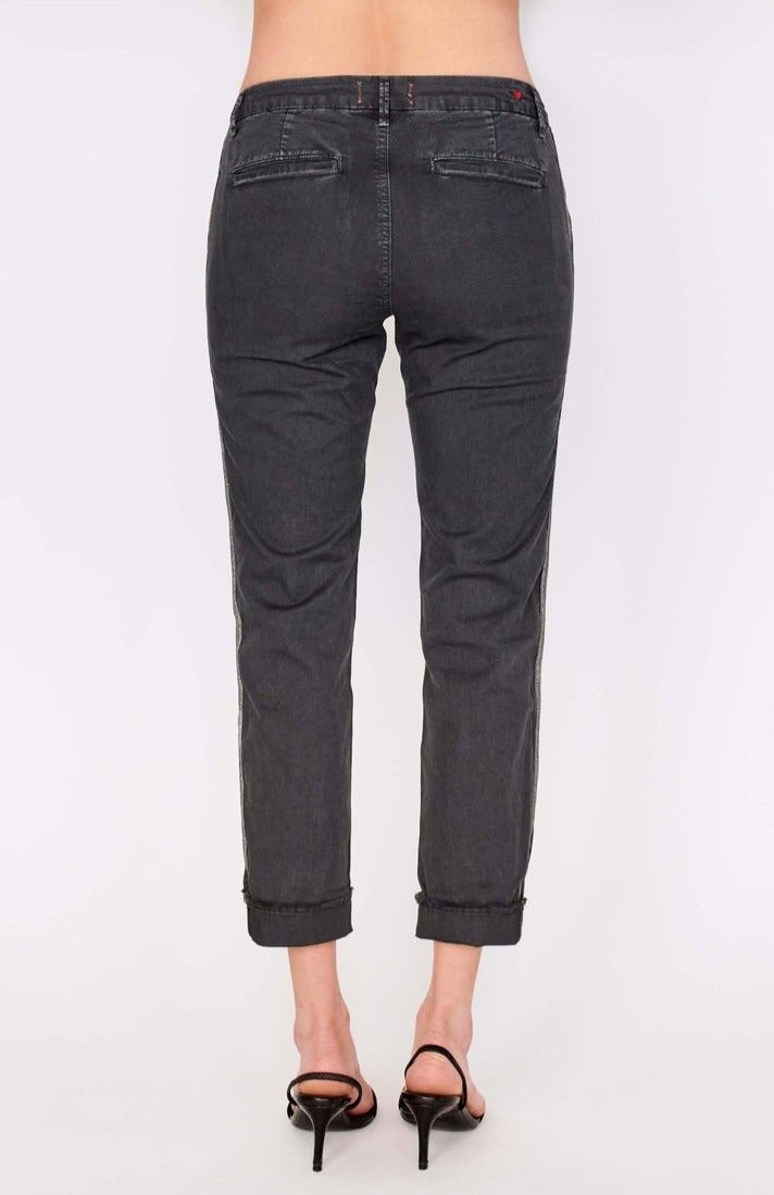 Sundry Star Glitter Stripe Roll Up Chino Trousers Trousers by Sundry as seen on celebrities