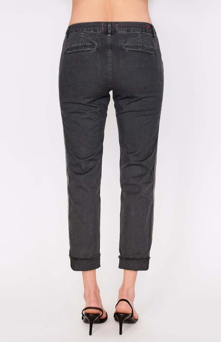 Sundry Star Glitter Stripe Roll Up Chino Trousers Trousers by Sundry as seen on celebrities