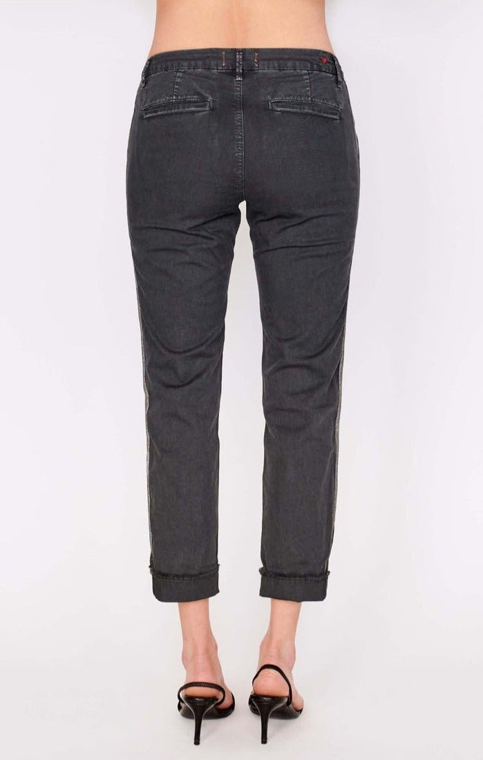 Sundry Star Glitter Stripe Roll Up Chino Trousers Trousers by Sundry as seen on celebrities