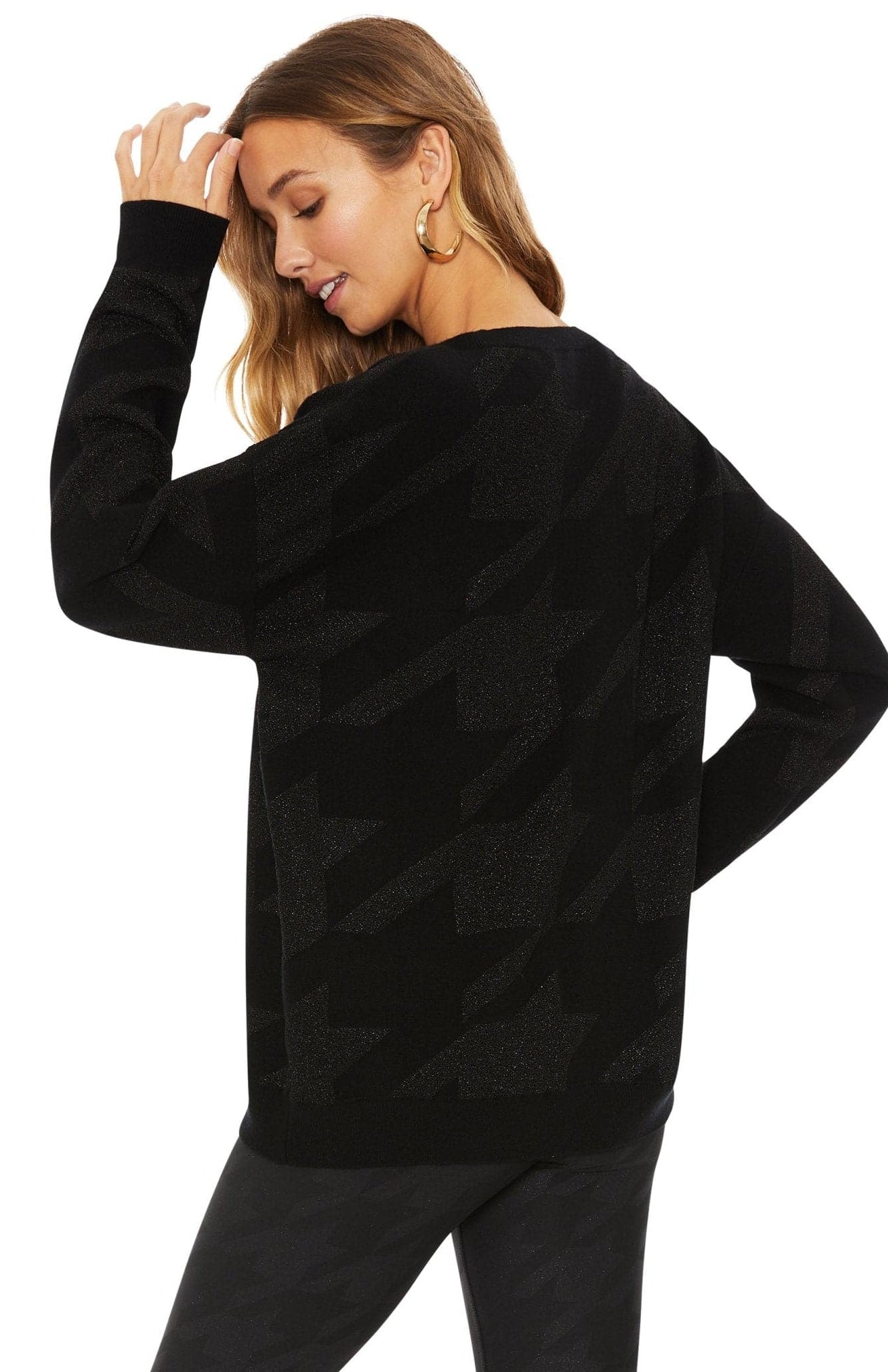 Shop Beach Riot Beach Riot Joey Houndstooth Knit Sweater Sweater for women – premium loungewear and festival fashion at Spoiled Brat