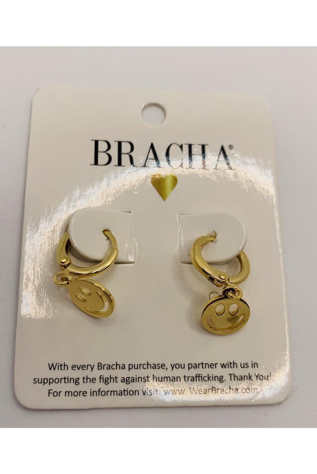 Shop Bracha Bracha Smiley Huggies Gold Hoop Earrings Earrings for women – premium loungewear and festival fashion at Spoiled Brat