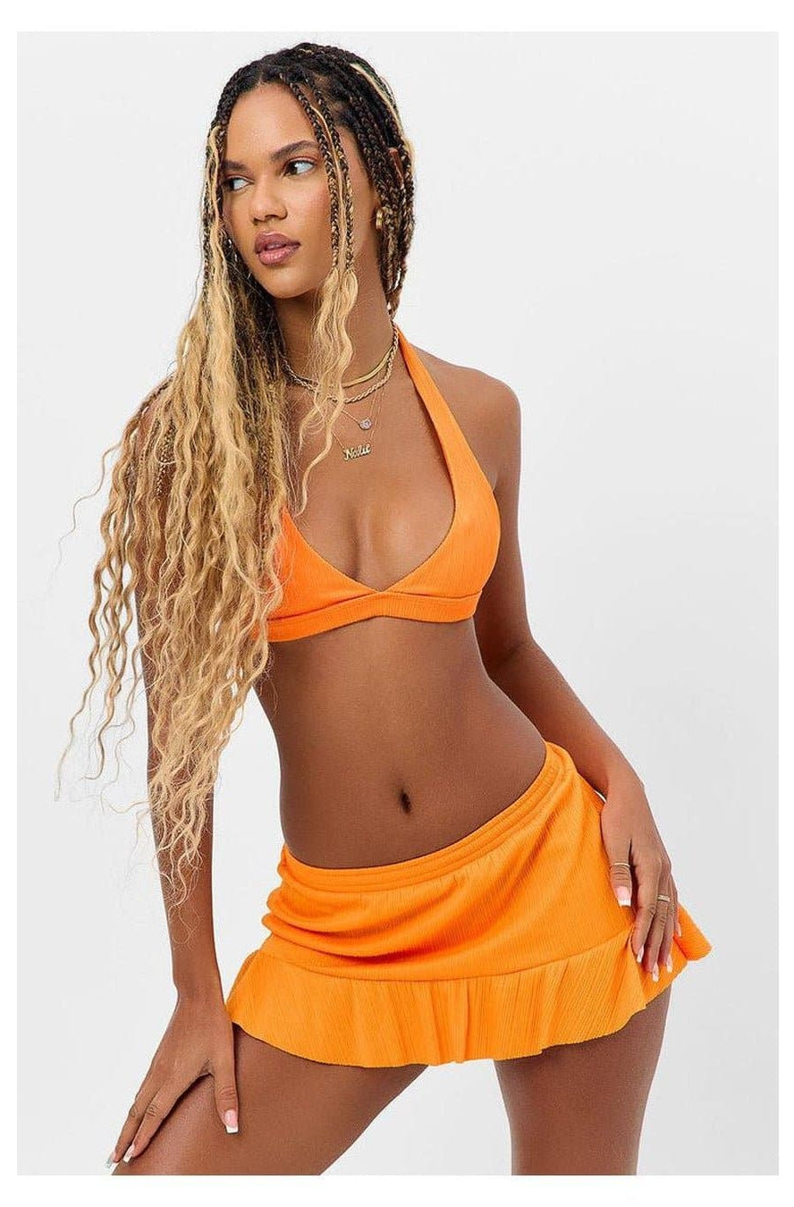 Shop Frankies Bikinis Frankies Bikinis Eden Plissé Halter Bikini Top Bikini Top for women – premium loungewear and festival fashion at Spoiled Brat