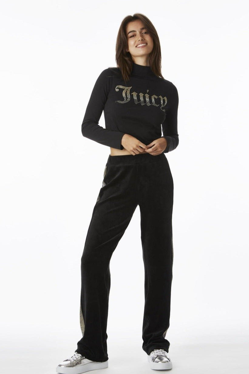 Shop Juicy Couture Juicy Couture 25th Anniversary Mock Neck Tee Long Sleeved Top for women – premium loungewear and festival fashion at Spoiled Brat