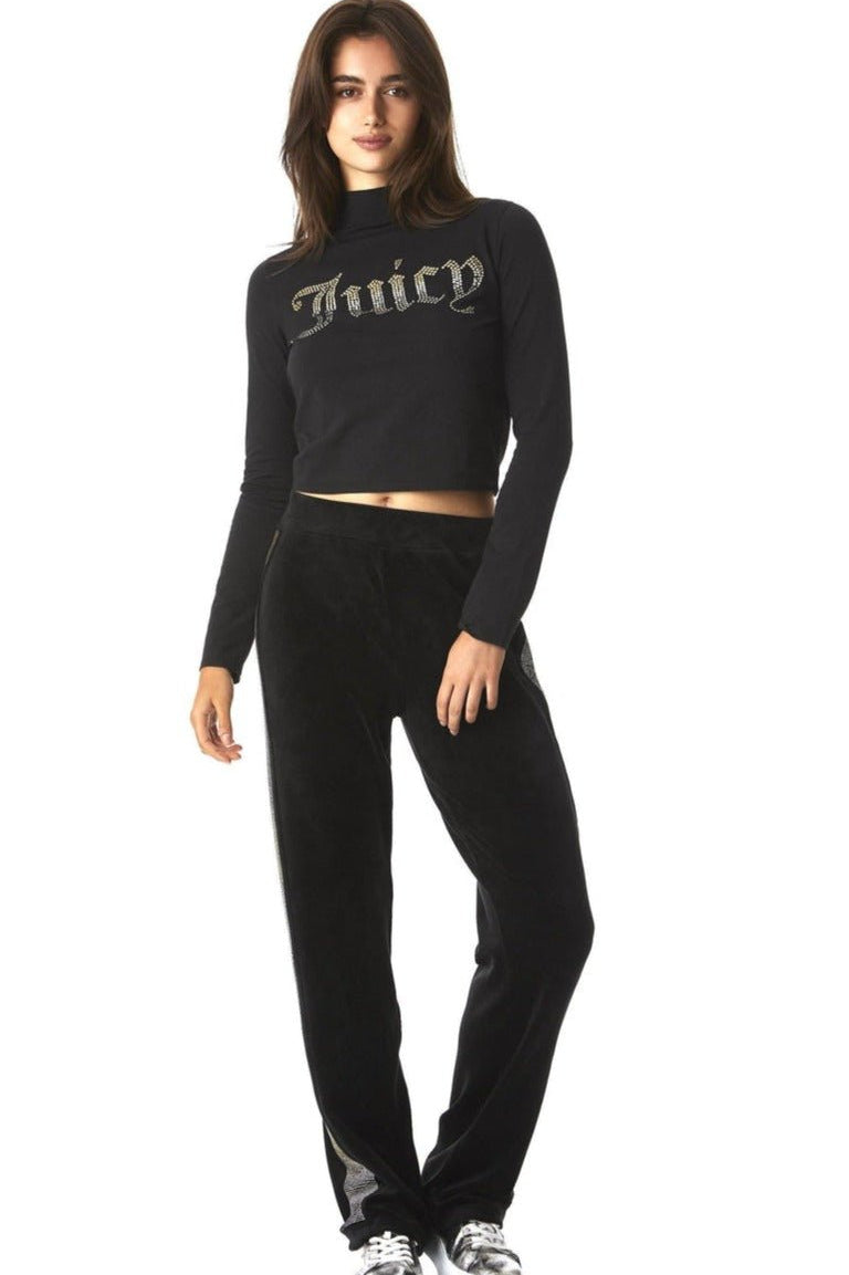 Shop Juicy Couture Juicy Couture 25th Anniversary Mock Neck Tee Long Sleeved Top for women – premium loungewear and festival fashion at Spoiled Brat