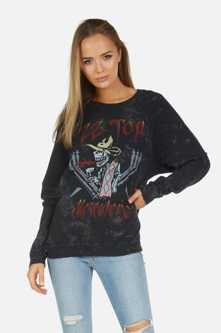 Shop Lauren Moshi Lauren Moshi Anela ZZ Top Band Sweater Sweater for women – premium loungewear and festival fashion at Spoiled Brat