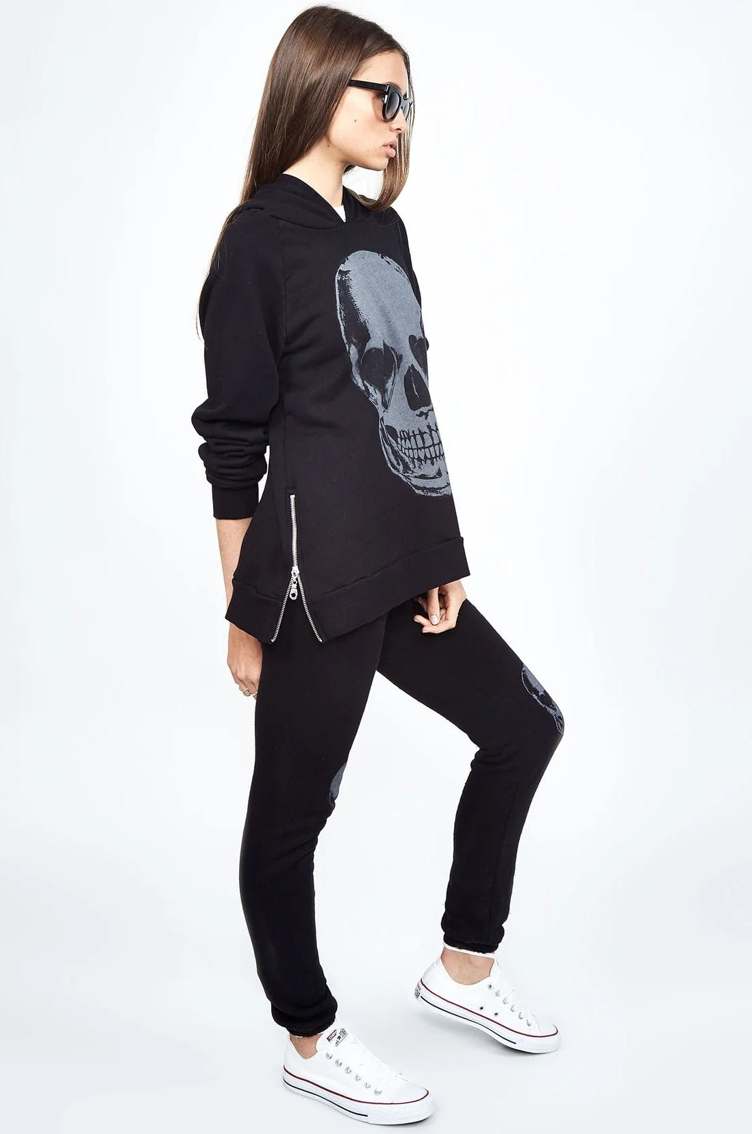 Shop Lauren Moshi Lauren Moshi Corbin Heart Eye Skull Pullover Pullover for women – premium loungewear and festival fashion at Spoiled Brat