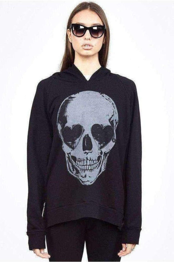 Shop Lauren Moshi Lauren Moshi Corbin Heart Eye Skull Pullover Pullover for women – premium loungewear and festival fashion at Spoiled Brat