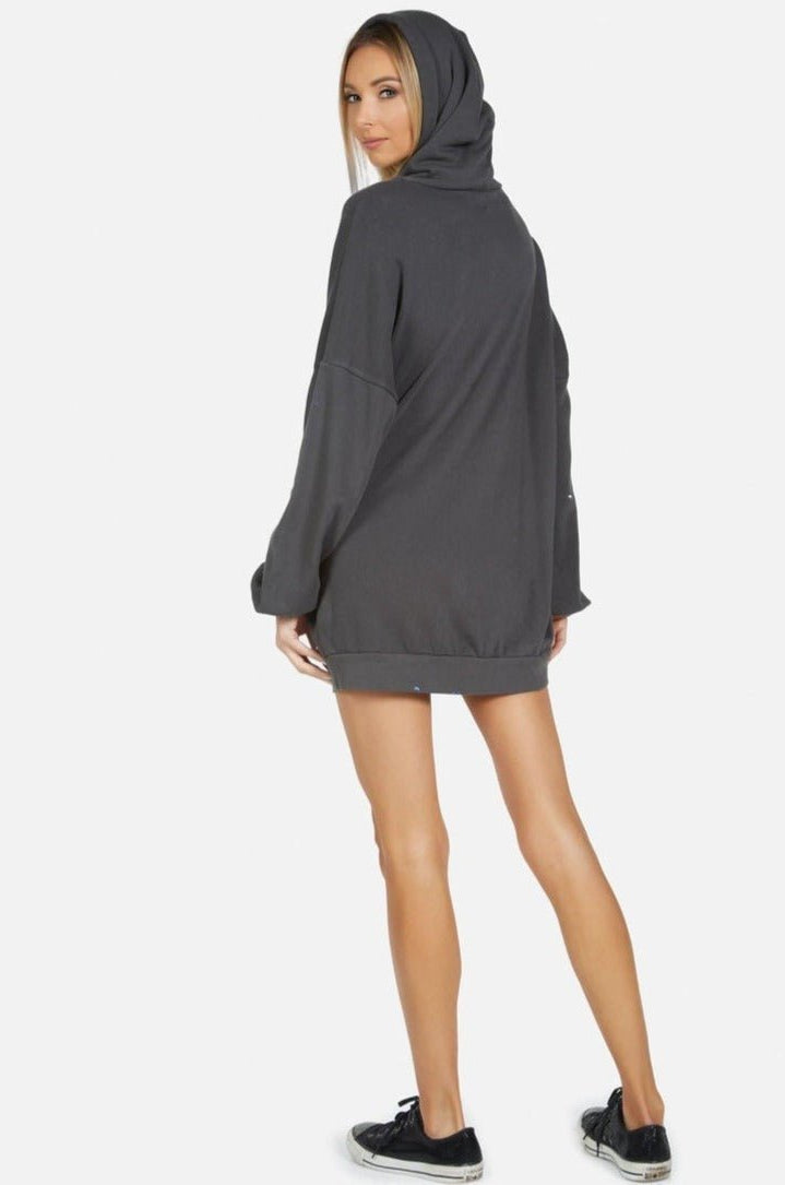 Shop Lauren Moshi Lauren Moshi Desiree Brush Peace Hoodie Dress Hooded Sweatshirt for women – premium loungewear and festival fashion at Spoiled Brat