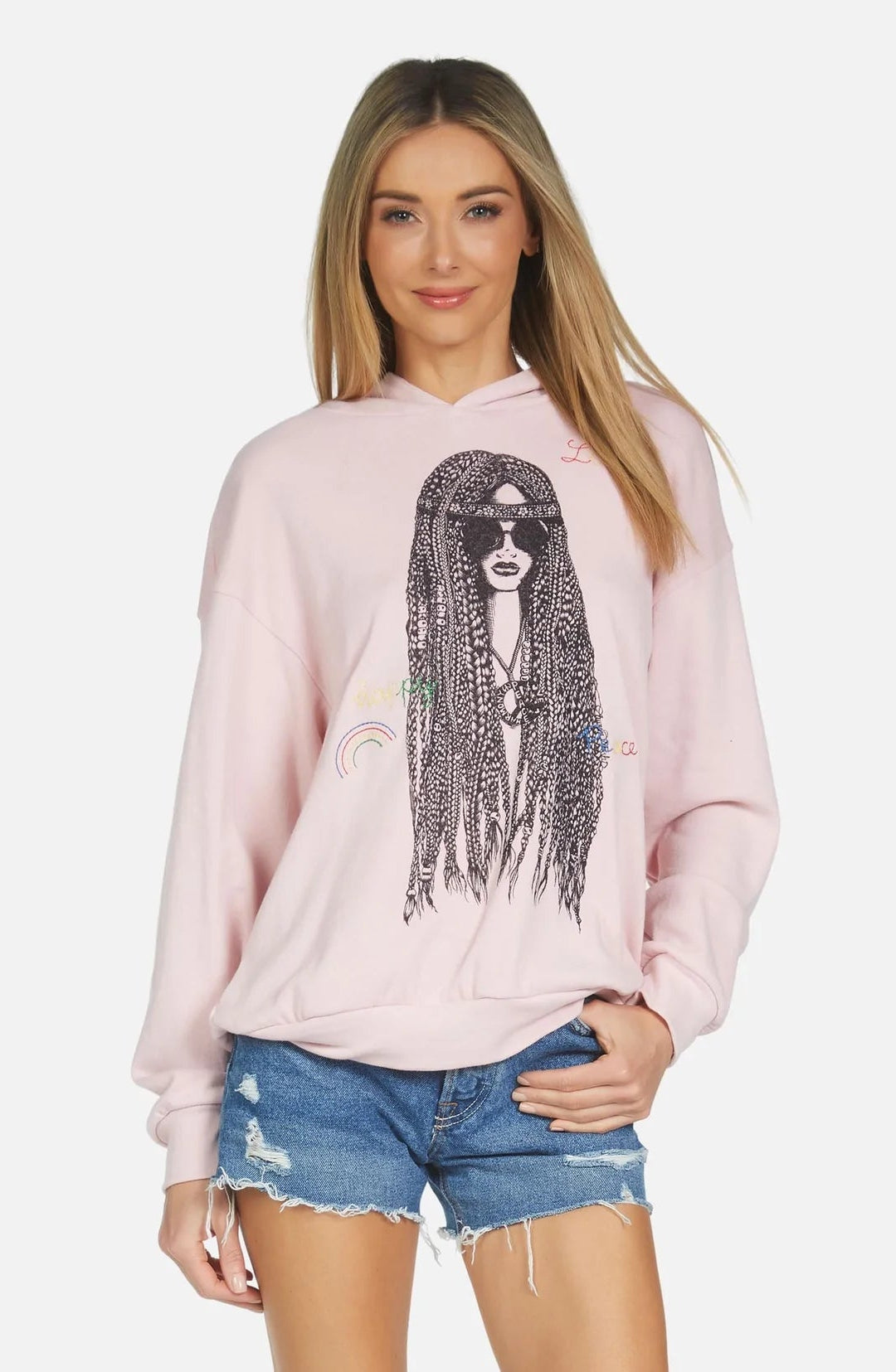 Lauren Moshi Harmony Hippie Girl Hooded Sweater by Lauren Moshi – Sweatshirt – XS | Spoiled Brat UK