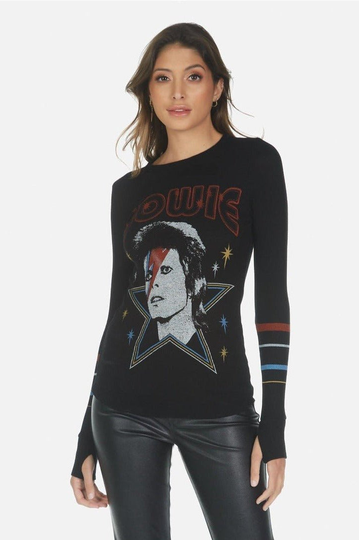 Shop Lauren Moshi Lauren Moshi McKinley Bowie 1973 Tour Top Long Sleeved Top for women – premium loungewear and festival fashion at Spoiled Brat
