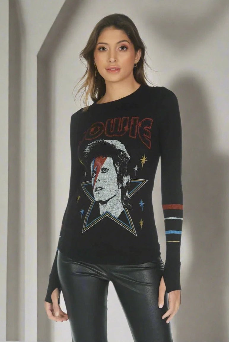 Shop Lauren Moshi Lauren Moshi McKinley Bowie 1973 Tour Top Long Sleeved Top for women – premium loungewear and festival fashion at Spoiled Brat