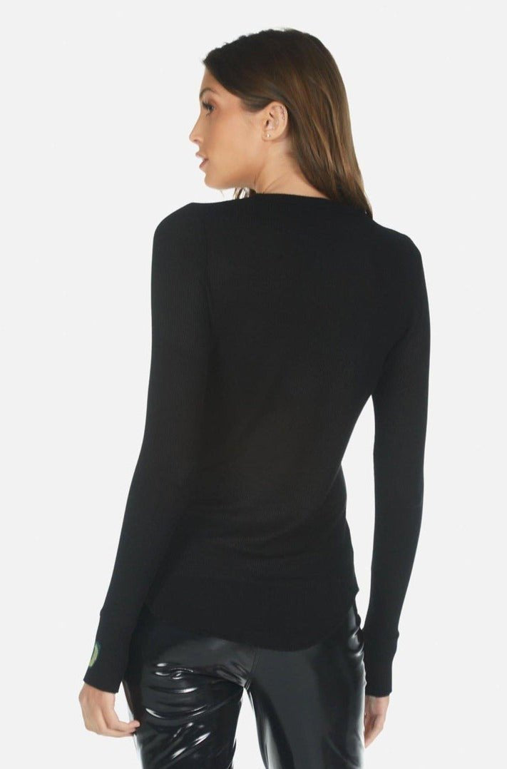 Shop Lauren Moshi Lauren Moshi McKinley Hamsa Elements Long Sleeve Top Long Sleeved Top for women – premium loungewear and festival fashion at Spoiled Brat