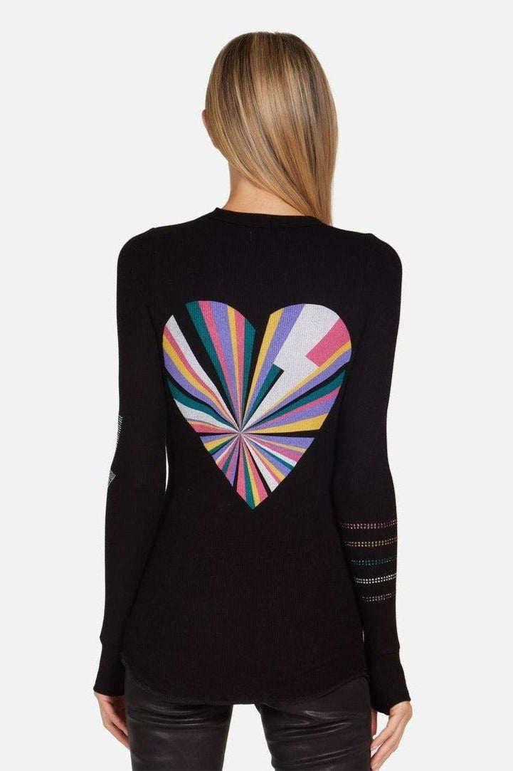 Shop Lauren Moshi Lauren Moshi McKinley Rays of Love Thermal Top Long Sleeved Top for women – premium loungewear and festival fashion at Spoiled Brat