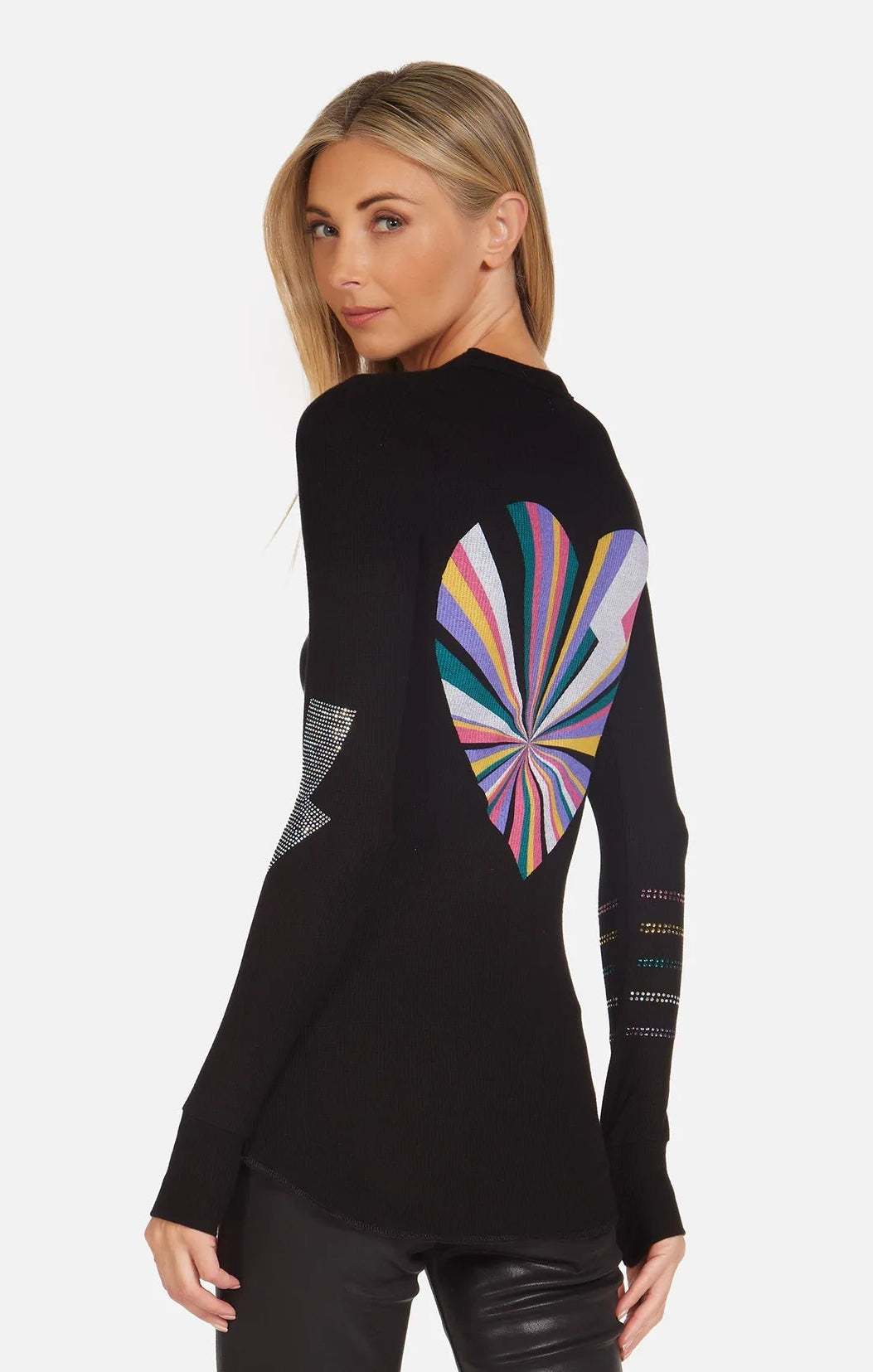 Shop Lauren Moshi Lauren Moshi McKinley Rays of Love Thermal Top Long Sleeved Top for women – premium loungewear and festival fashion at Spoiled Brat