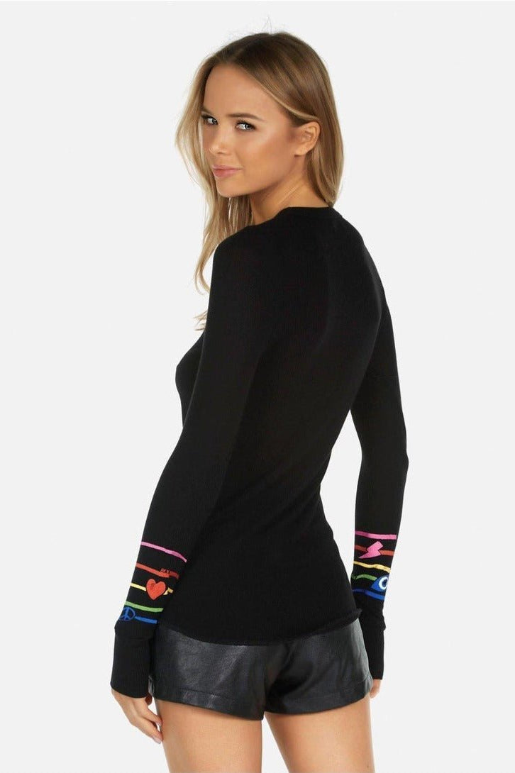 Shop Lauren Moshi Lauren Moshi McKinley X Elements Rainbow Thermal Top Long Sleeved Top for women – premium loungewear and festival fashion at Spoiled Brat